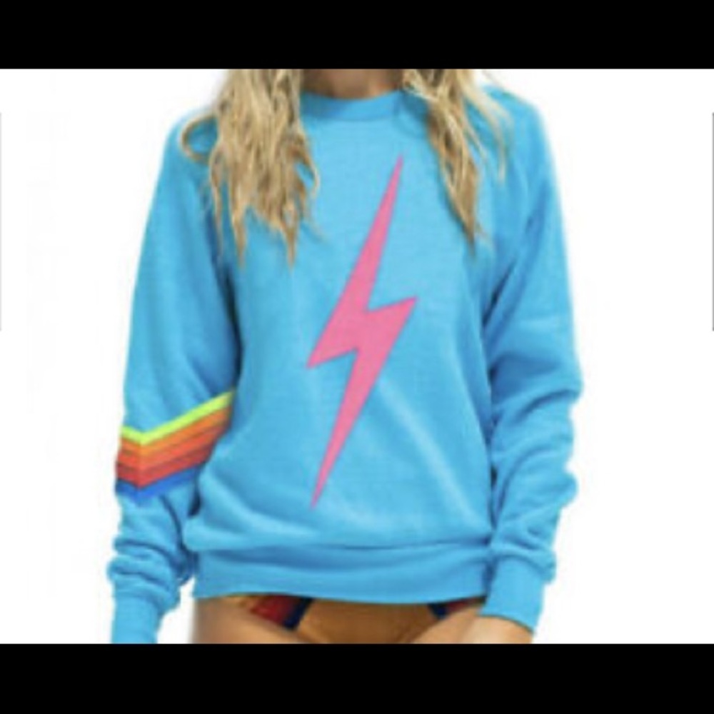 (ISO!) Aviatir Nation Chevron 5 stripe bolt sweatshirt xxs/xs